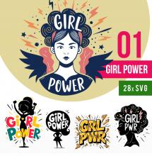 Kliparty Girl Power SVG – Siła Kobiet w Projektach Wektorowe Grafiki